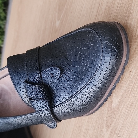 SOUL Naturalizer Women's Hila Loafer Wedge Women' 8.5 Black Snakeskin embossed - Picture 6 of 12